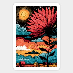 Groovy Growth | 70s Retro Psychedelic Flower Magnet